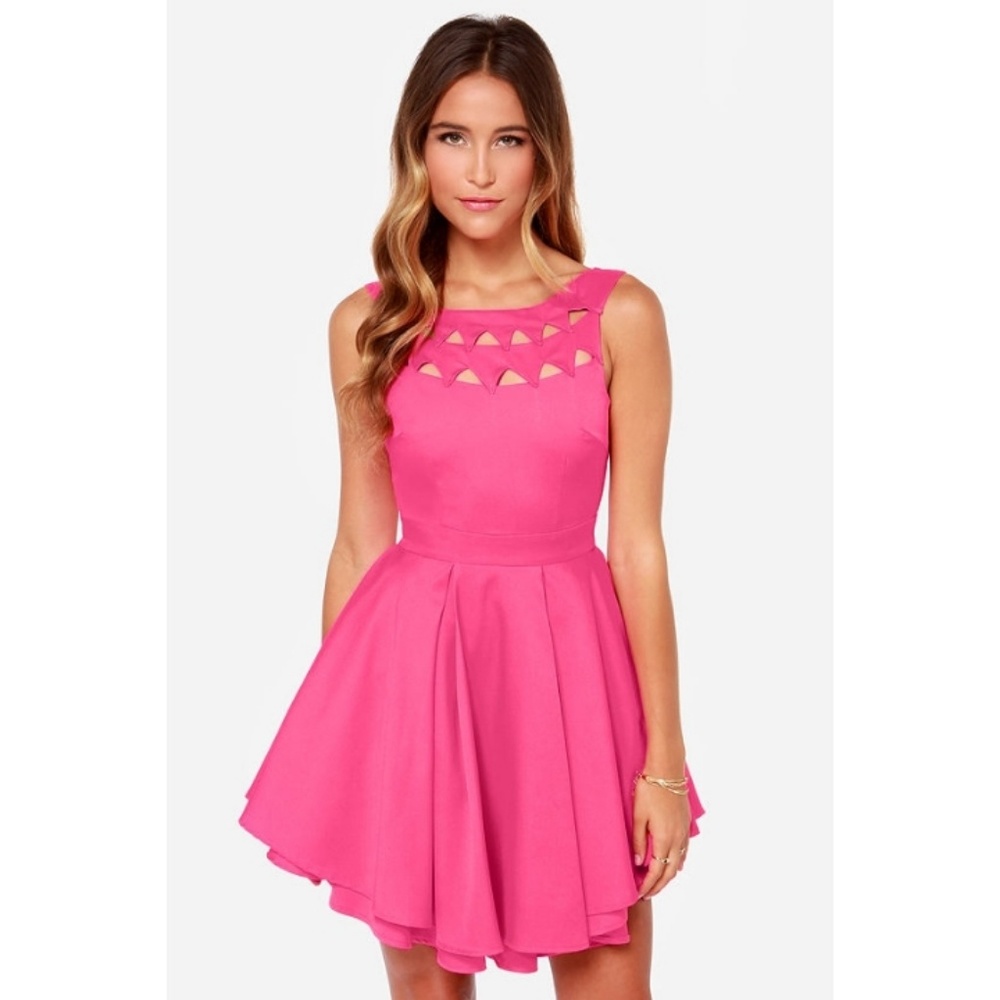 [Lulu's] Fuschia Hot Pink Party Dress